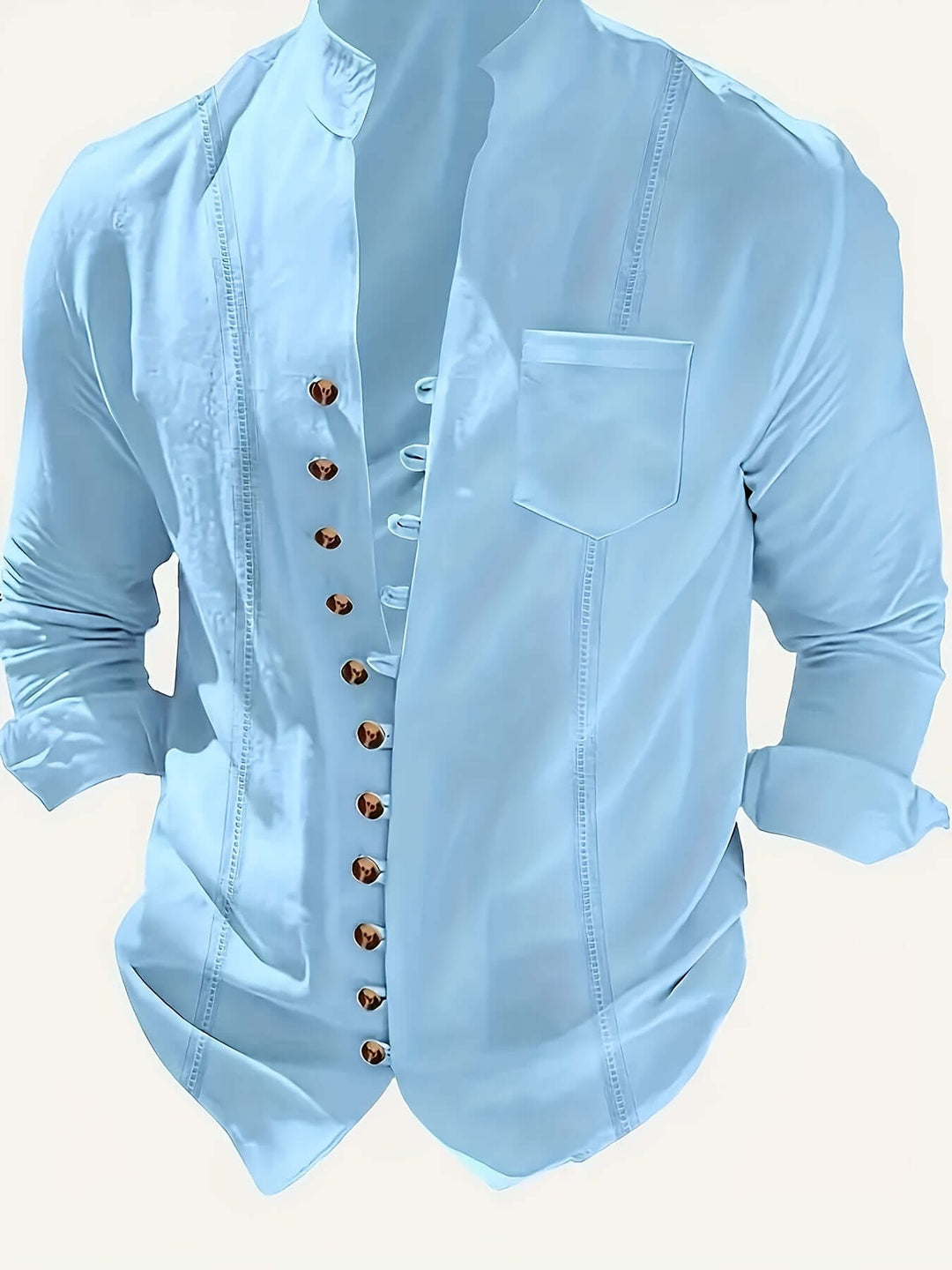 Men's relaxed fit beach set with a stylish shirt and comfy drawstring trousers, perfect for summer outfits.