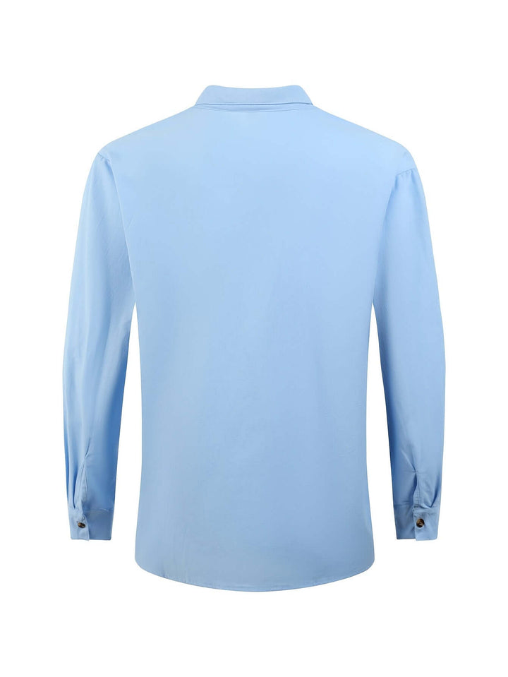 Men's relaxed fit beach set: lightweight summer shirt & drawstring trousers. Perfect casual holiday outfit.