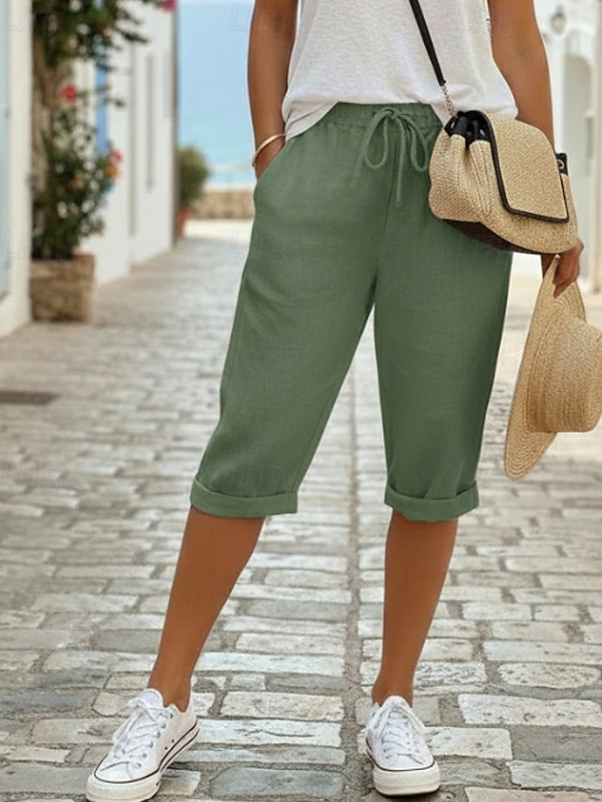 Men's casual drawstring Bermuda shorts, relaxed fit, perfect for everyday summer comfort and style.