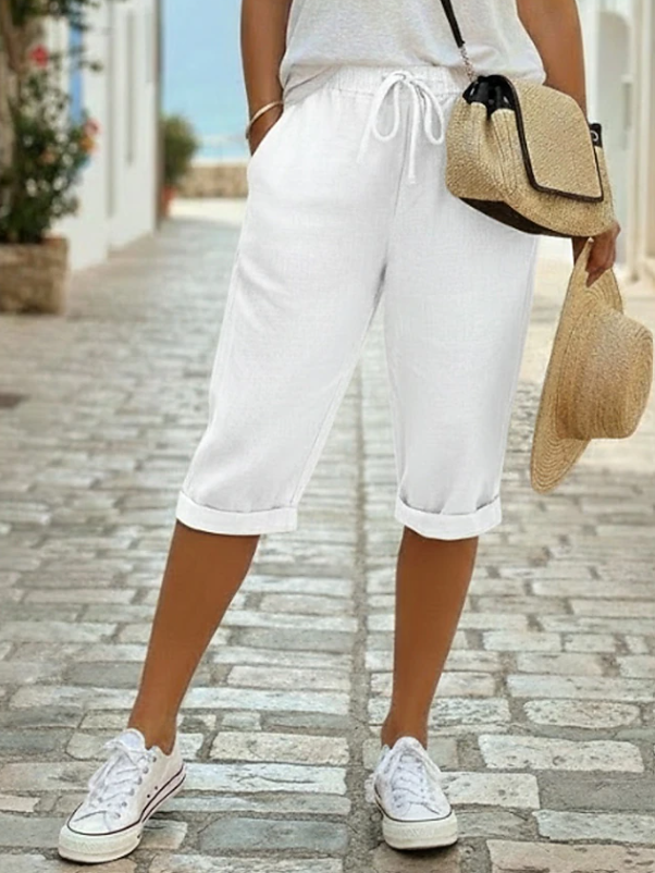 Men's Everyday Relaxed Bermuda Shorts, knee-length casual summer wear with a drawstring.