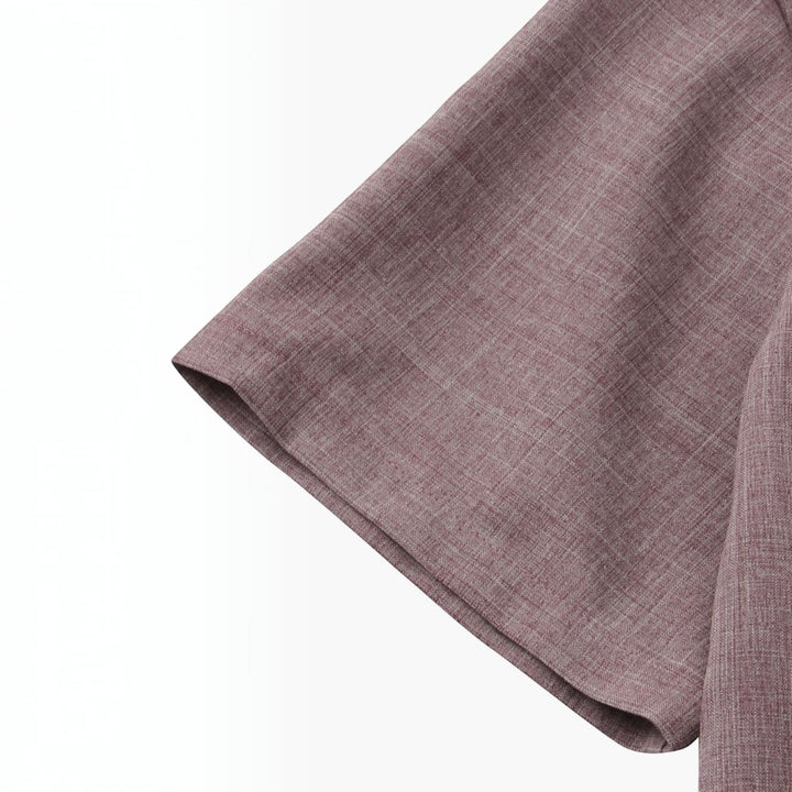 Breathable men's summer shirt, relaxed fit, mandarin collar, perfect for travel.