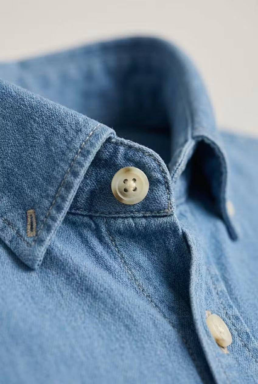 High-quality men's relaxed fit button-front long sleeve shirt, designed for comfort & style.