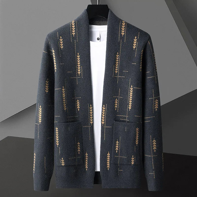 Versatile men's relaxed cardigan for casual layering. Features stylish patch pockets & open front.