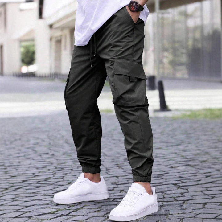 Men's relaxed fit cargo jogger pants for casual everyday comfort. Perfect men's utility pants for streetwear.