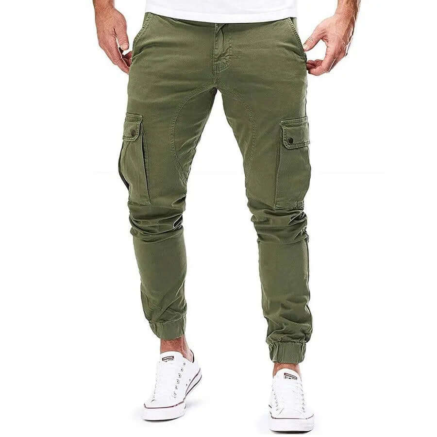 Gray men's relaxed fit cargo joggers, a key piece for men's fashion and all-day comfort.
