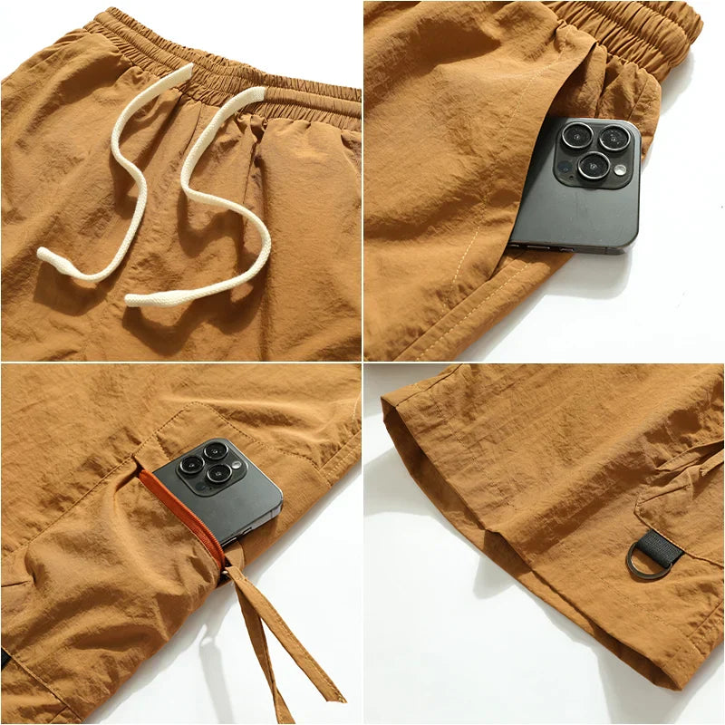 Men's relaxed fit cargo shorts with comfy elastic waist, a go-to for summer and casual everyday style.