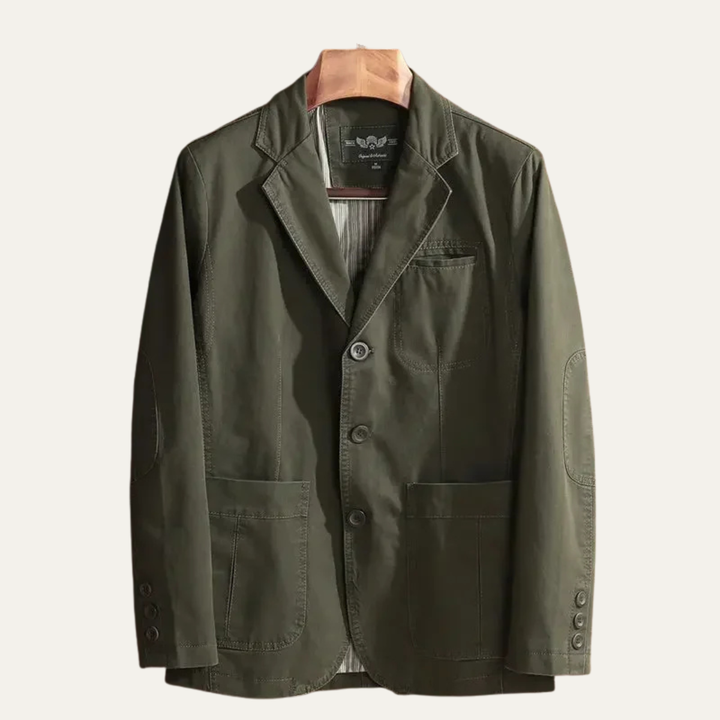 Stylish men's relaxed fit casual blazer for smart casual events & layering in all seasons.