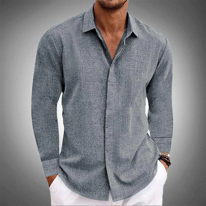 Comfortable button front casual shirt for men, relaxed fit