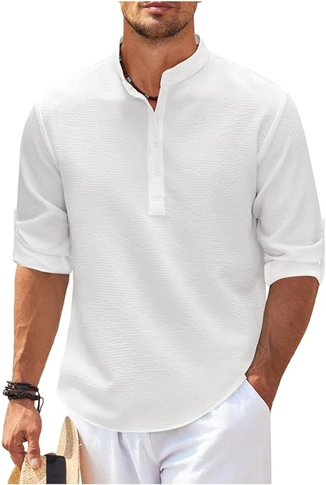 Stylish men's casual shirt, relaxed fit, long sleeve button-down, perfect for versatile everyday fashion.