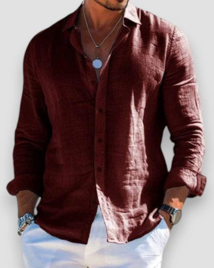 Premium men's relaxed fit casual summer shirt, short sleeve. Ultimate comfort & versatile warm weather apparel.