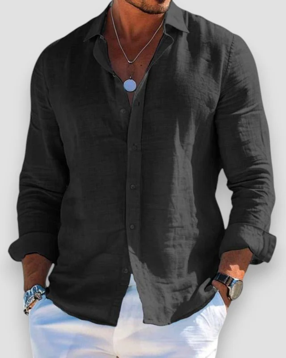 Comfortable men's relaxed fit casual summer shirt, breathable short sleeve. Ideal men's apparel for warm weather.