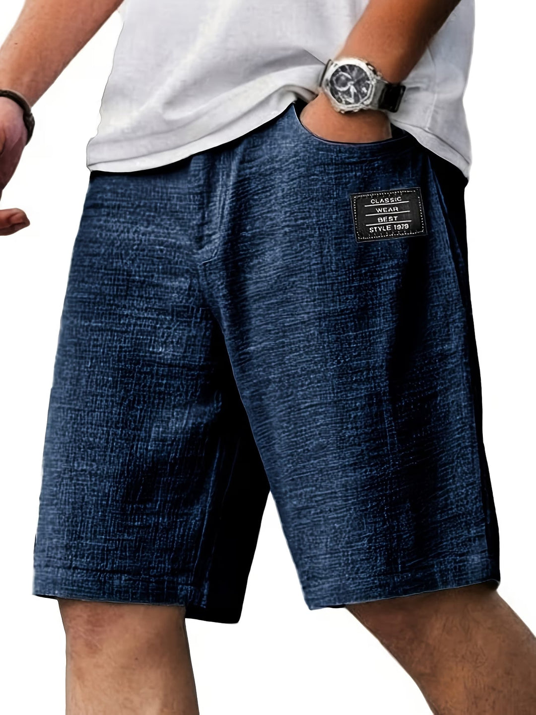 Comfortable men's summer shorts with a relaxed fit, perfect for everyday casual wear in warm weather.