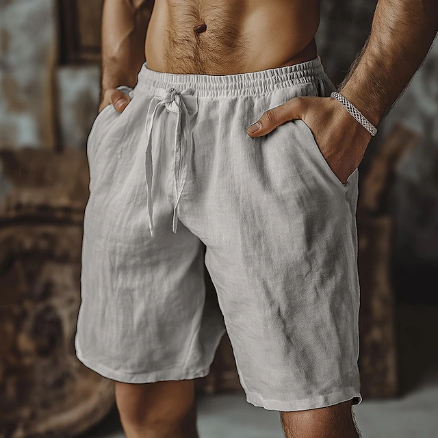 Versatile men's relaxed fit casual shorts with drawstring, suitable for various warm weather activities.