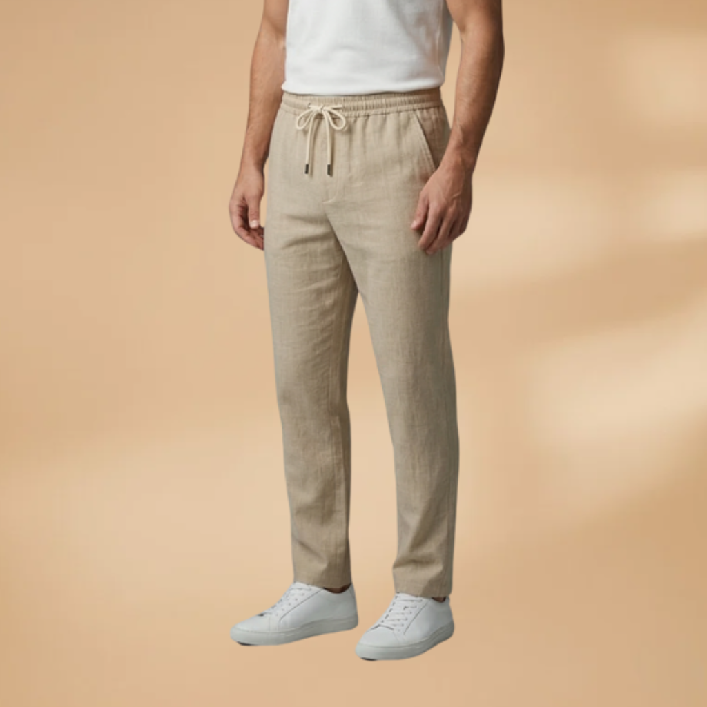 Durable all-season wear men's casual pants, relaxed fit design.