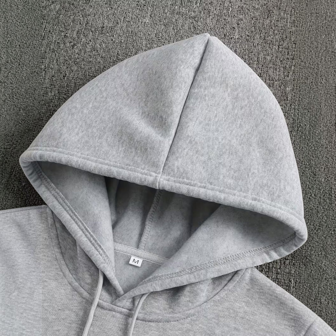 Navy men's casual hoodie, a comfortable and relaxed fit pullover for everyday style.
