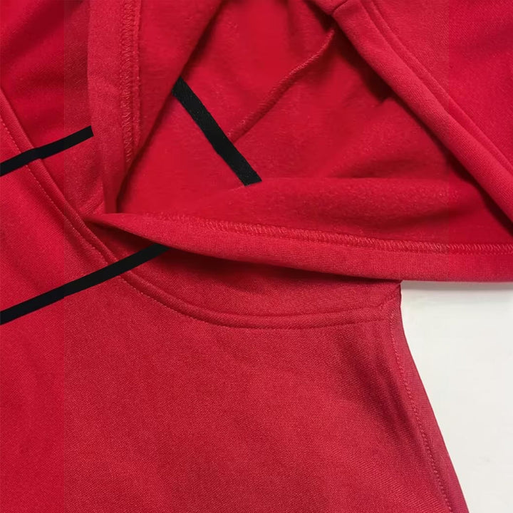 Black men's comfort hoodie, a relaxed fit essential for casualwear & men's apparel.