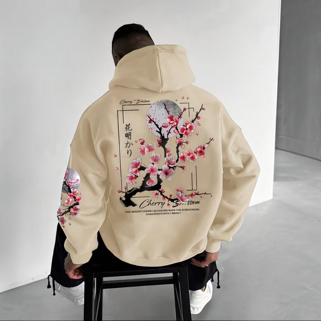 Comfortable men's relaxed fit hoodie, an essential for versatile layering in cold weather.