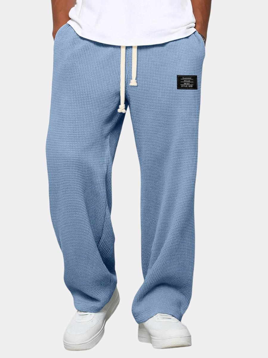 Men's relaxed fit comfort trousers for everyday wear. Straight leg design.