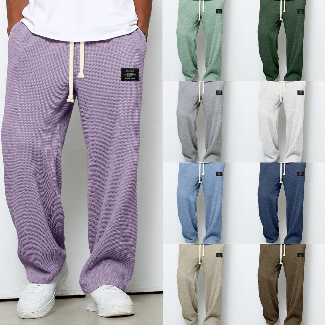 Men's fashion relaxed fit trousers, combining modern style with everyday comfort.