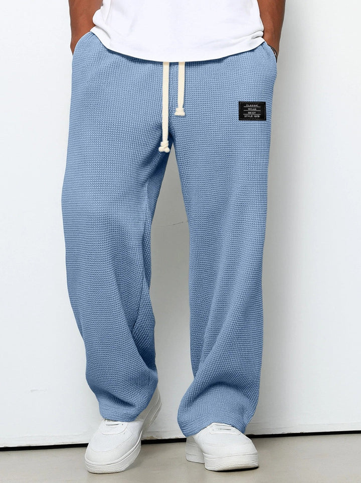 Straight leg men's comfort trousers with adjustable waist, ideal for casual everyday style.