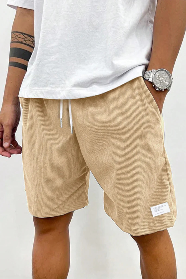 Men's elasticated waist corduroy shorts in a relaxed fit, offering ultimate comfort.