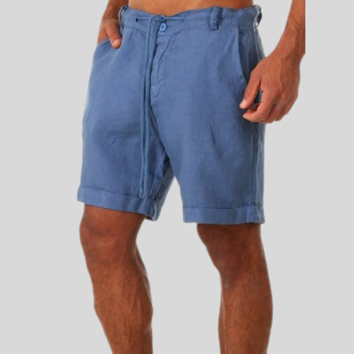 Stylish men's casual drawstring shorts with a relaxed fit, ideal for beach days & versatile summer outfits.
