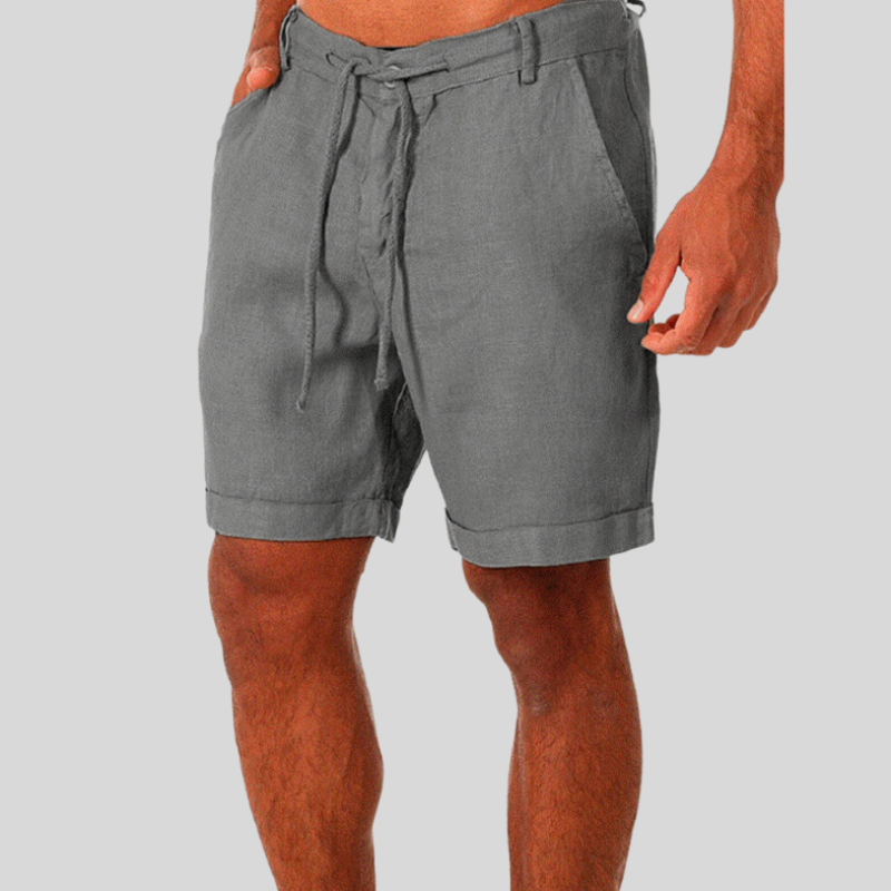 Comfortable mens relaxed fit shorts featuring a drawstring waist, great for lounging & everyday casual wear.