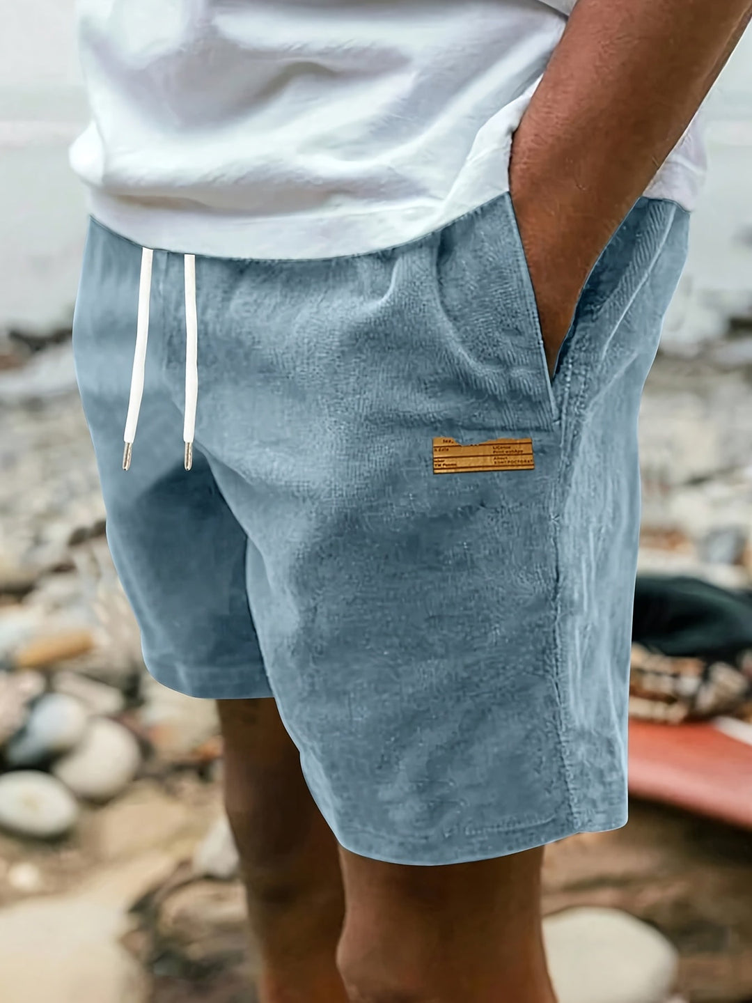 Men's relaxed fit drawstring shorts in navy, perfect for ultimate summer comfort & casual wear.