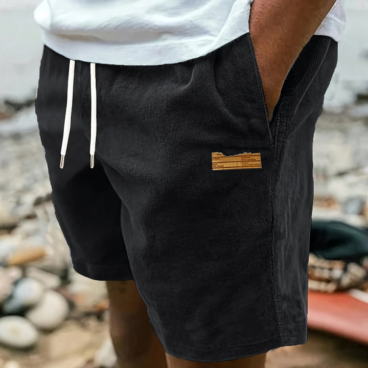 Smart casual men's shorts, relaxed fit, featuring an elastic drawstring for ultimate comfort & ease of movement.