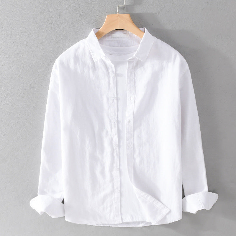 Men's relaxed fit long sleeve casual shirt, button-down, comfortable for versatile everyday style.