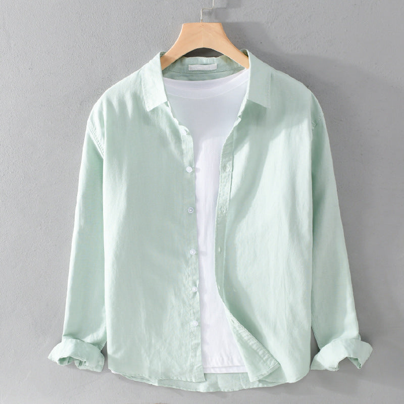 Relaxed fit men's casual shirt, long sleeve, comfortable and versatile for everyday wear.