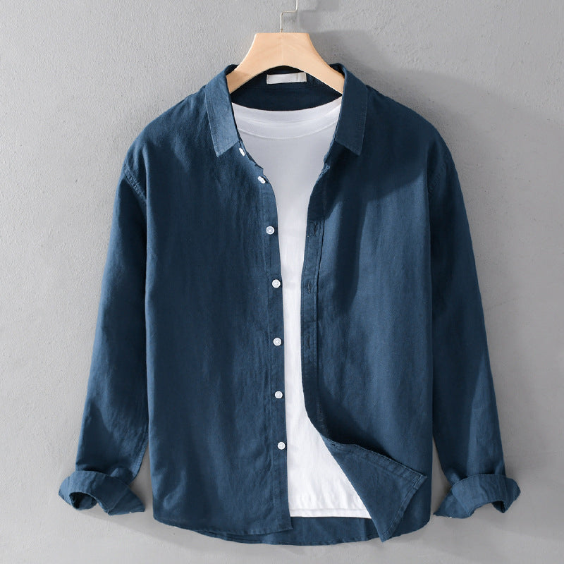 Men's fashion relaxed fit casual shirt, long sleeve, comfortable for everyday versatile wear.