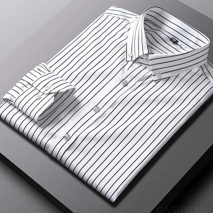 Effortless style with this men's relaxed fit striped shirt. Long sleeve button-down top, great for smart casual wear.