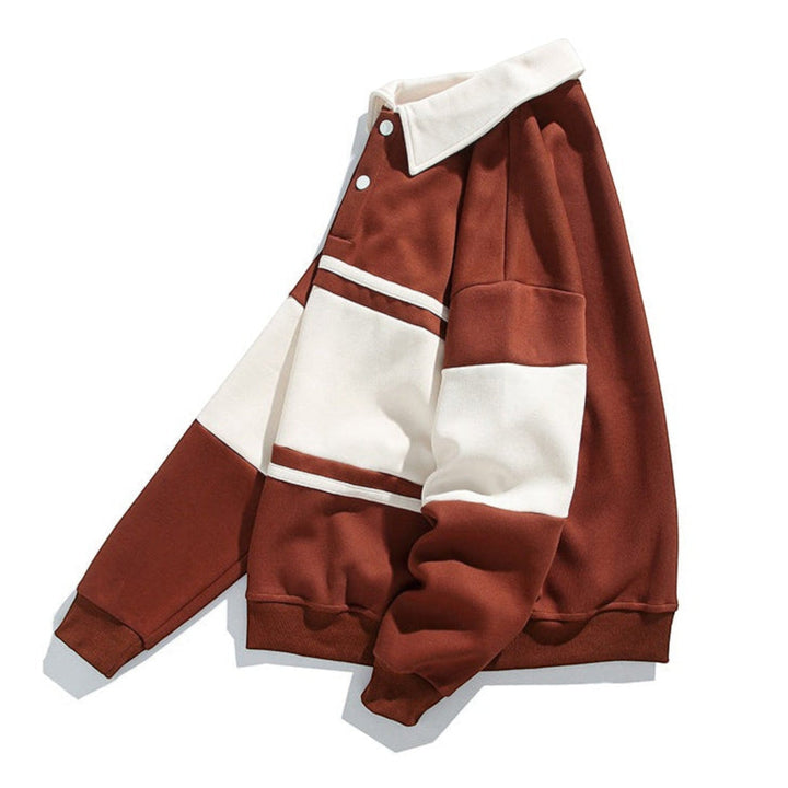Casual men's heritage style long sleeve polo sweatshirt. Relaxed fit for everyday comfort & fashion.