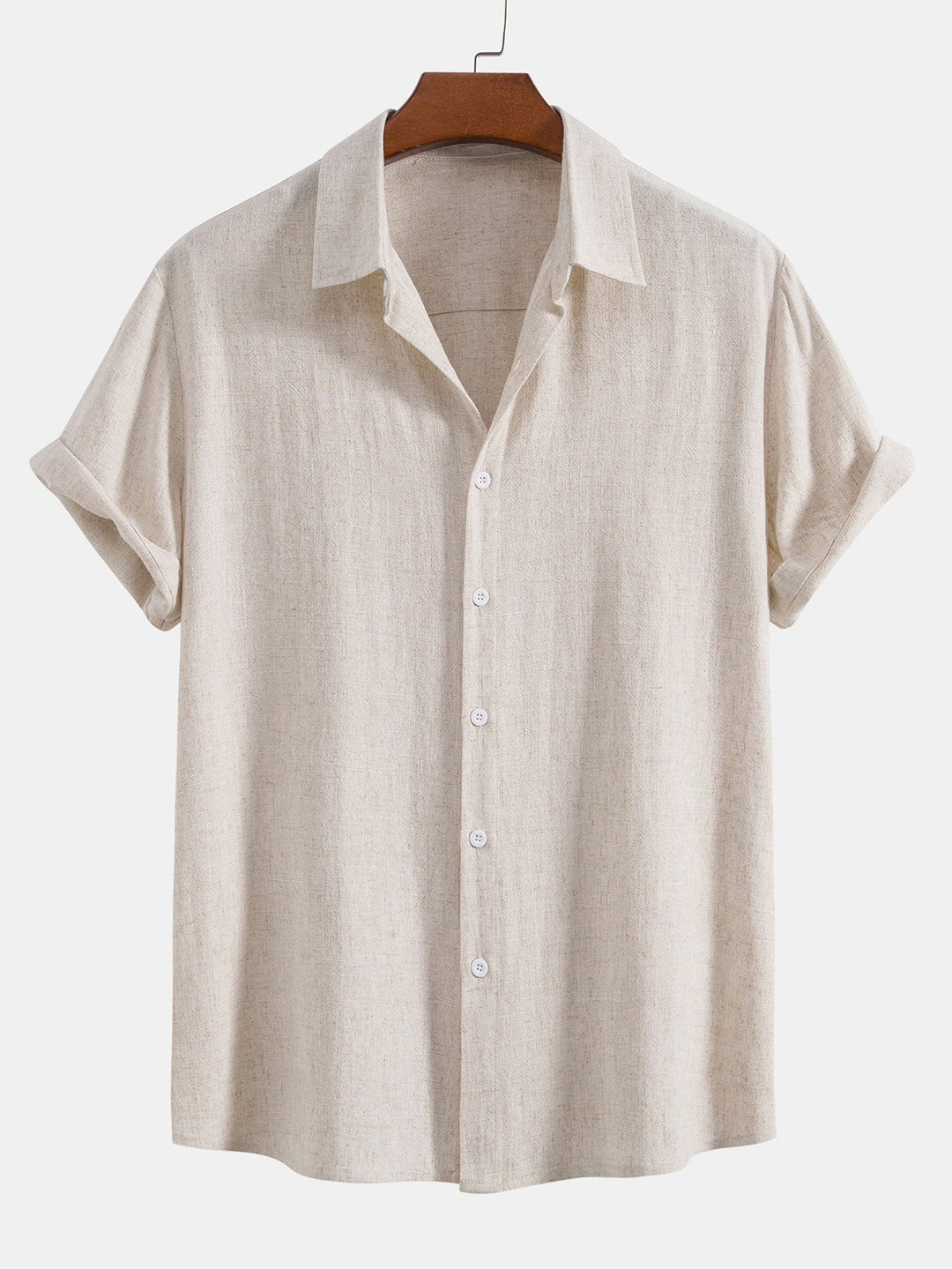 Man modeling a stylish relaxed fit short sleeve button front shirt, perfect for smart casual summer outfits.