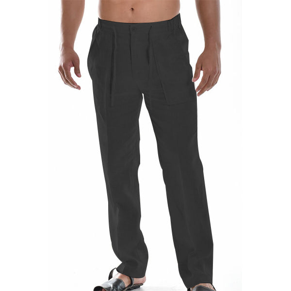 Relaxed fit straight leg chino trousers for men, ideal for comfortable summer wear and casual style.