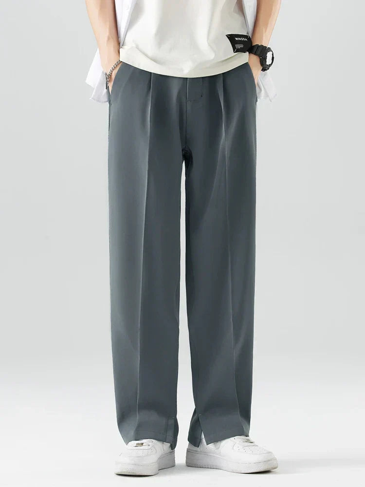 Soft and breathable men's straight leg chinos. Relaxed fit comfortable trousers, ideal for everyday casual style.