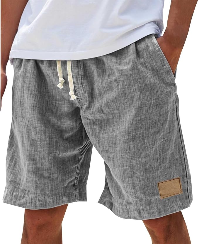 Man walking in comfortable relaxed fit summer shorts, ideal for warm-weather activities.