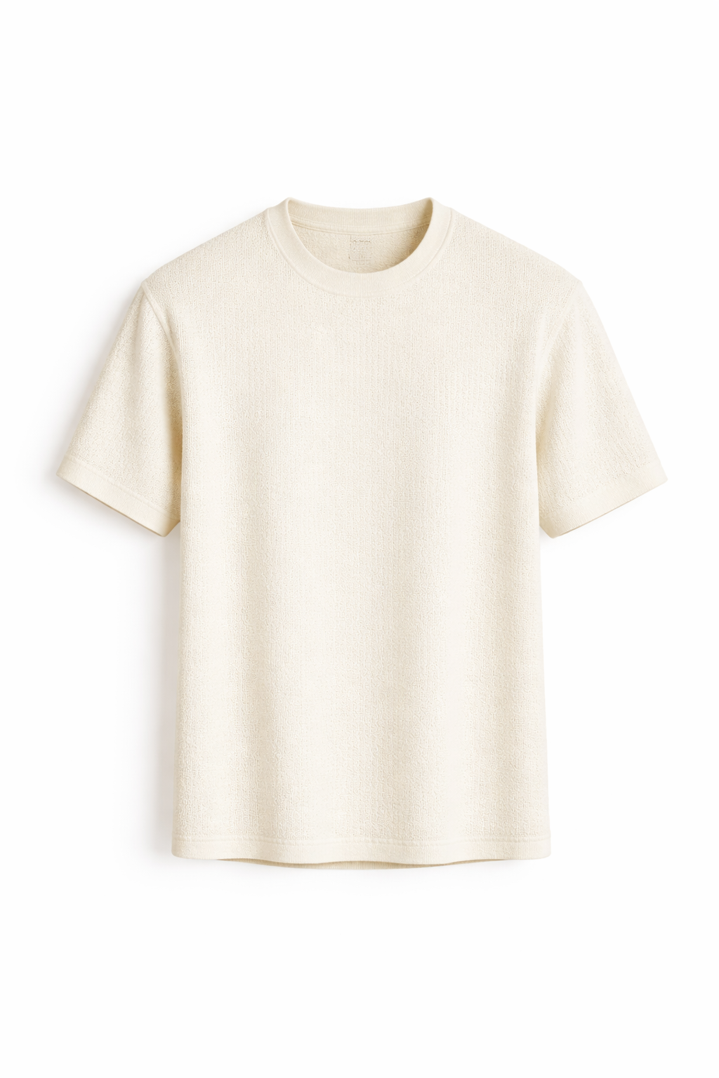 Relaxed fit men's textured summer tee, a comfortable short sleeve t-shirt perfect for casual everyday wear.