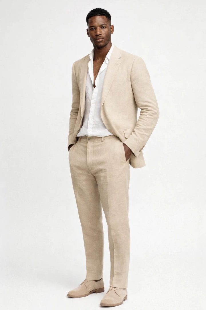Comfortable men's two-piece set for summer. Relaxed fit casual wear, great for vacation & warm weather style.