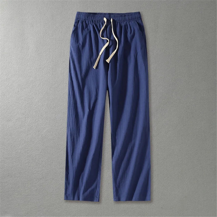 Men's Relaxed Linen Trousers with Drawstring Waist