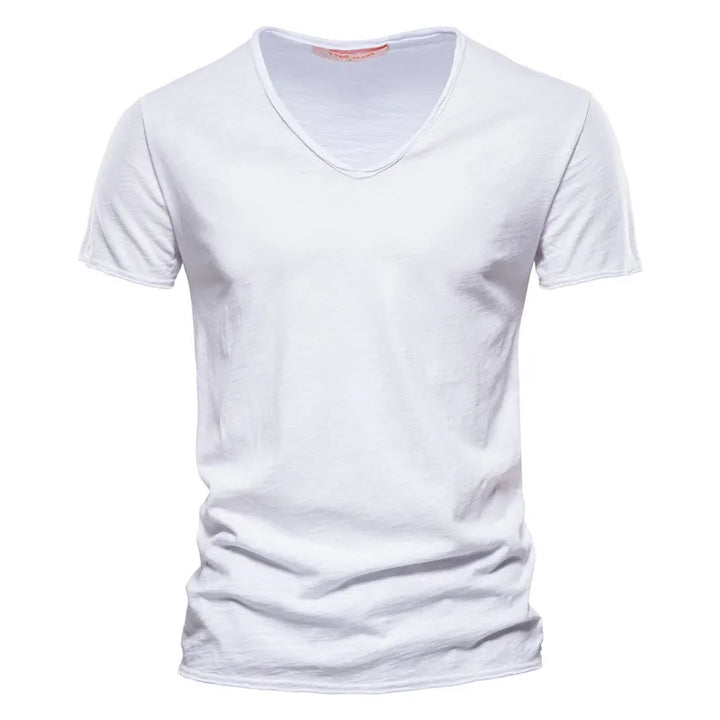 Versatile men's relaxed V-neck shirt, an essential for cool, comfortable & stylish summer fashion.
