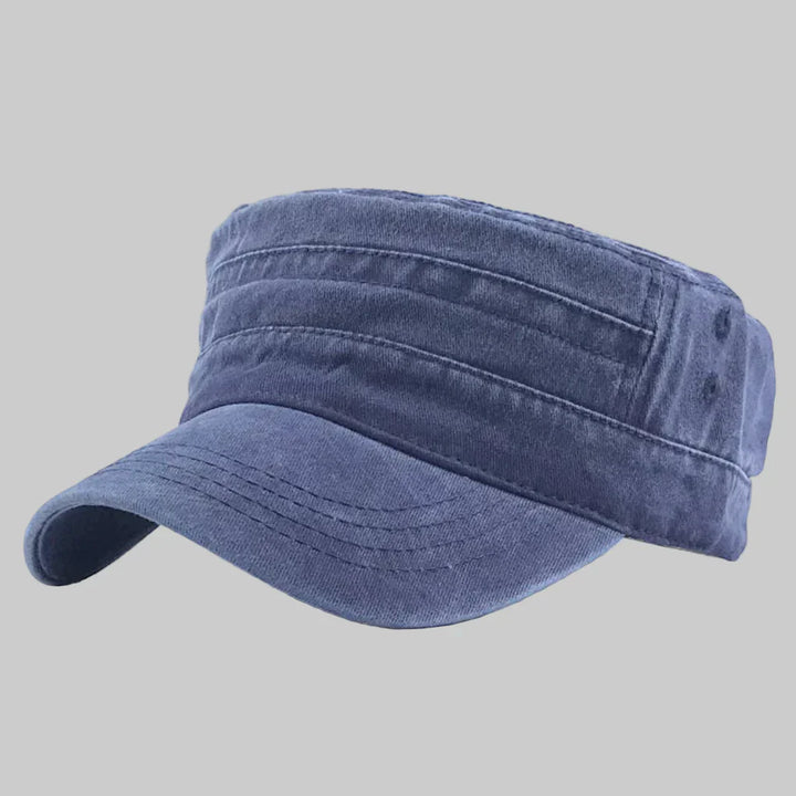 Khaki Men's Retro Army Beanie. A classic military style hat, perfect casual headwear for men. Adjustable fit.