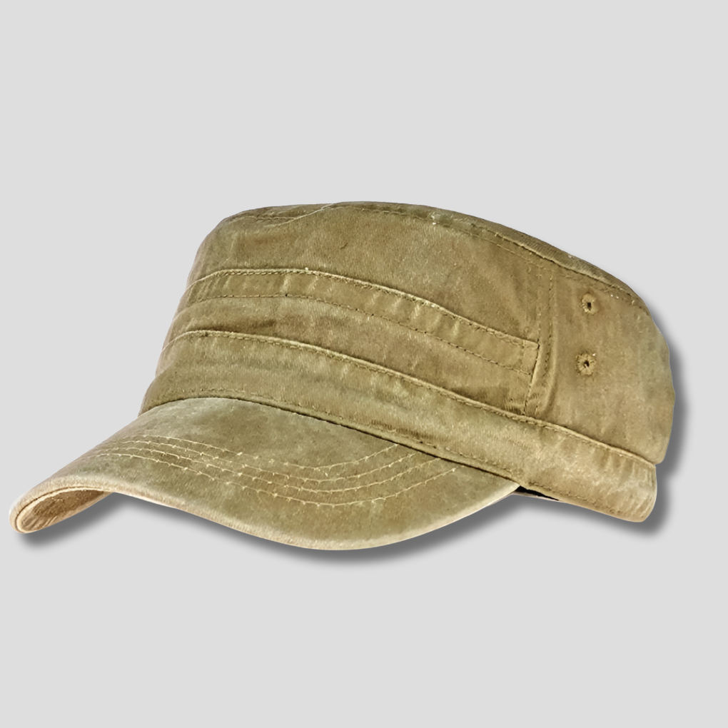 Dark blue Men's Retro Army Beanie. Classic military style beanie with contemporary touches, ideal for fall/winter.