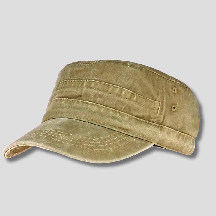 Dark blue Men's Retro Army Beanie. Classic military style beanie with contemporary touches, ideal for fall/winter.