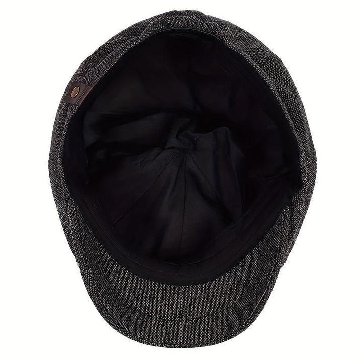 Gift-ready men's retro herringbone flat cap, a perfect vintage style present for classic headwear lovers.