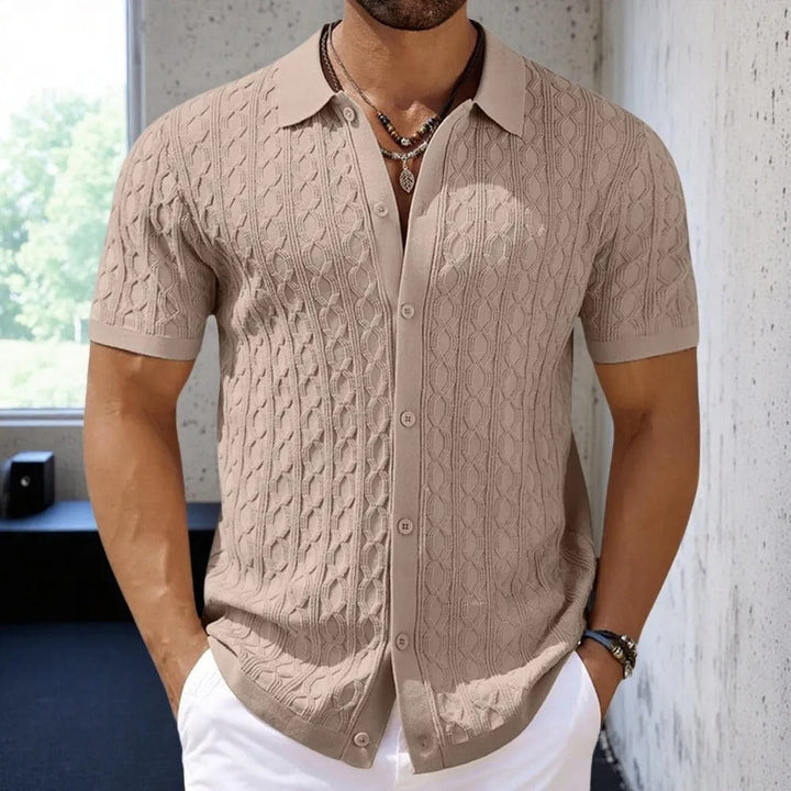 Lightweight mens fashion polo shirt for smart casual wear