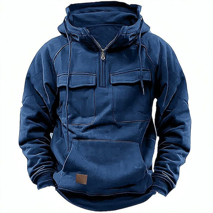Vintage-inspired men's motorcycle hoodie. Rugged fabric, comfortable fit, perfect for everyday retro fashion.