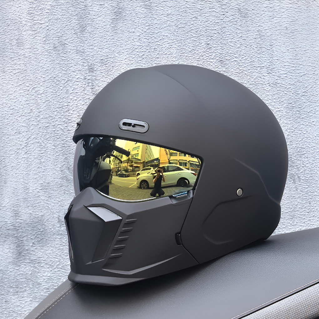 Men's retro pilot motorcycle helmet, DOT & ECE approved, vintage style