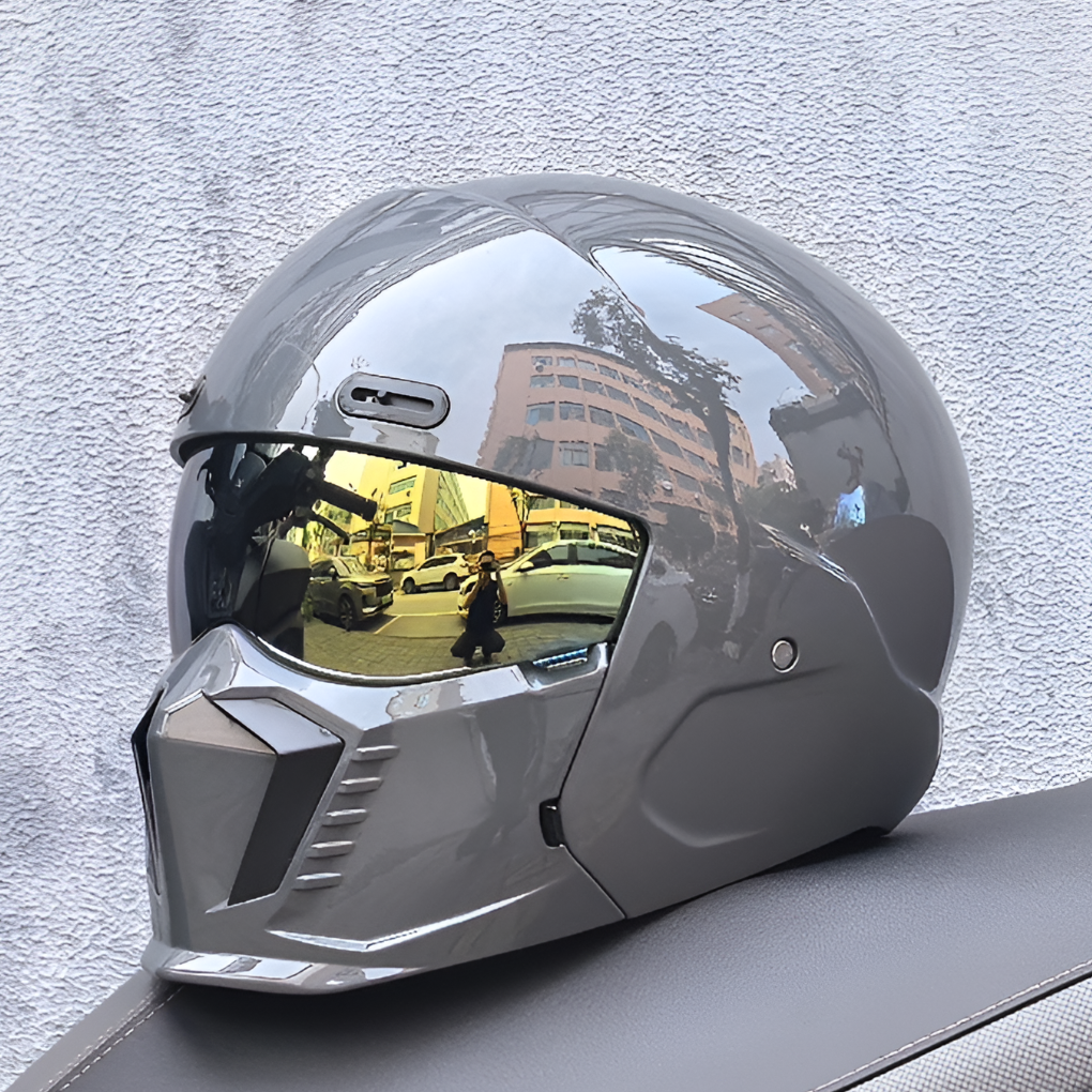 Secure and stylish retro pilot motorcycle helmet, DOT & ECE certified